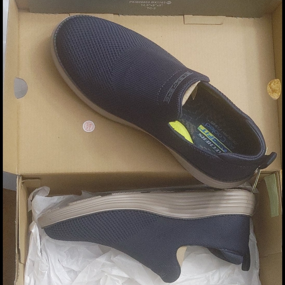 Nitb mens navy blue slip on skechers walking shoes